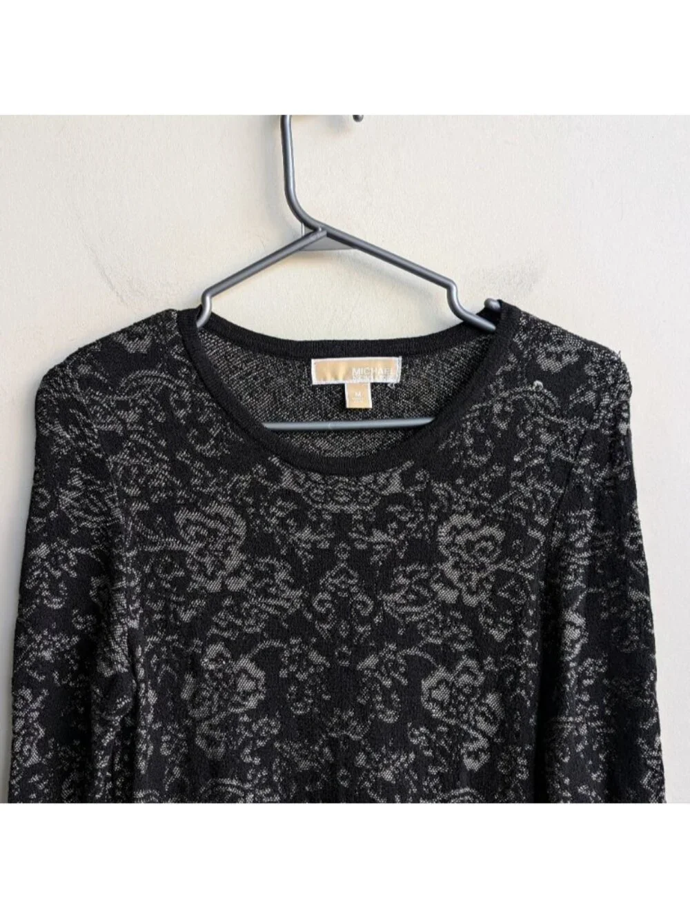 Michael Kors Black and Gray Long Sleeve Dress